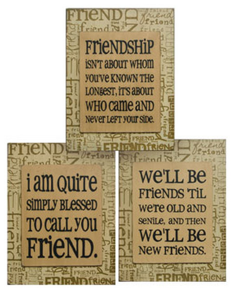 Friend Box Sign Assorted (Pack Of 3) G32507 By CWI Gifts