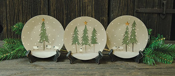 *Winter Sheep Plate 3 Asstd. (Pack Of 3) G32695 By CWI Gifts