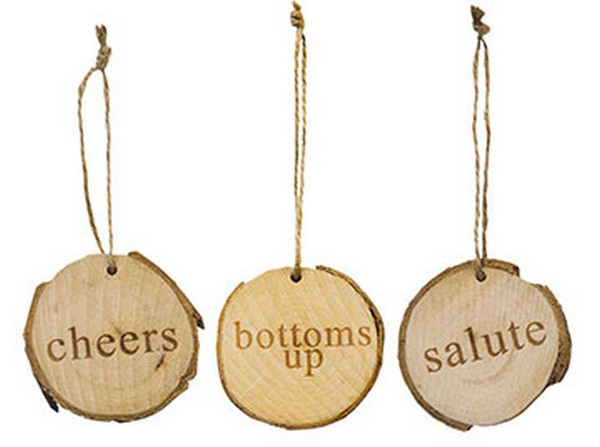 Salute Wine Tag Assorted. (Pack Of 3) G32815 By CWI Gifts