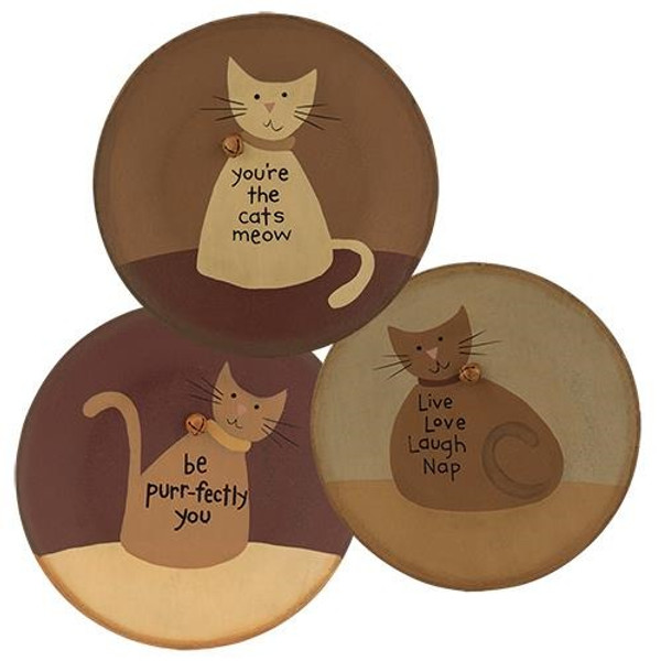 Cats Meow Plate Assorted Set Of 3 G32985 By CWI Gifts