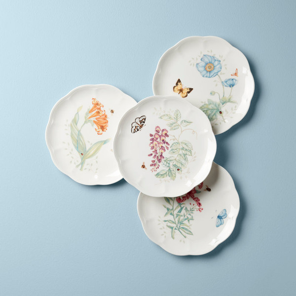 Butterfly Meadow Dinnerware Accent Plate Set Of 4, Assorted 891266 By Lenox
