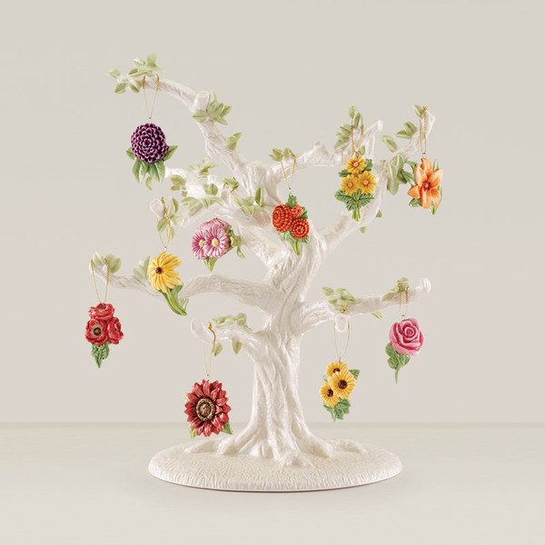 Harvest Flowers 10-Piece Ornament & Tree Set 893532 By Lenox