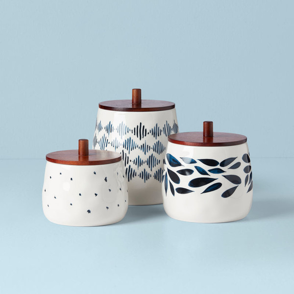 Blue Bay Dinnerware Canisters 3-Piece Set 894647 By Lenox