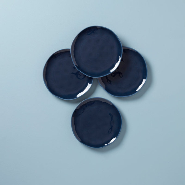 Bay Colors Dinnerware Accent Plates Set Of 4, Blue 894668 By Lenox