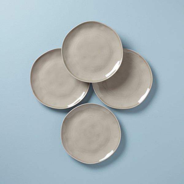 Bay Colors Dinnerware Dinner Plates Set Of 4, Grey 894675 By Lenox