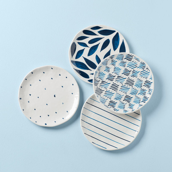 Blue Bay Melamine Dinnerware Accent Plate, Set Of 4, Assort 895235 By Lenox