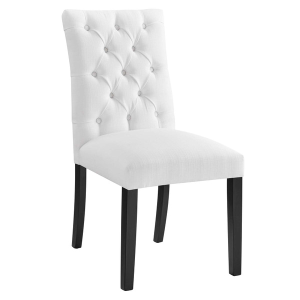 Modway Duchess Button Tufted Fabric Dining Chair - White EEI-2231-WHI