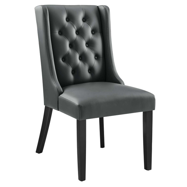 Modway Baronet Button Tufted Vegan Leather Dining Chair - Gray EEI-2234-GRY