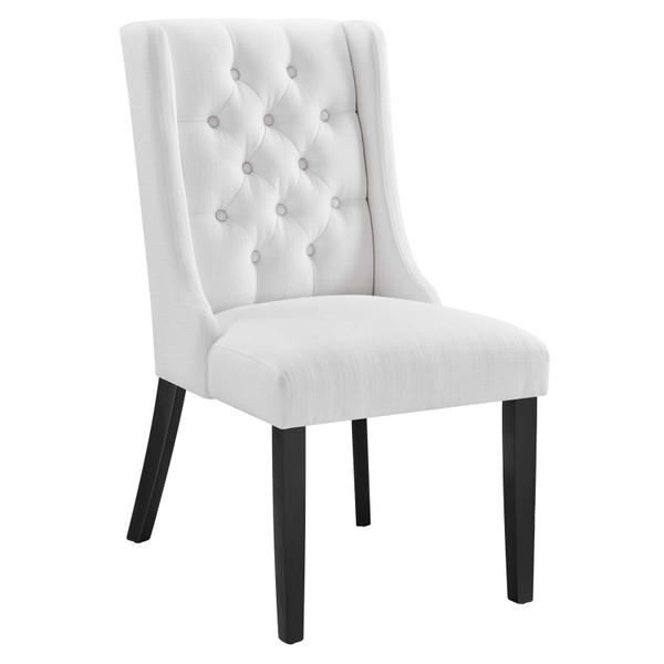 Modway Baronet Button Tufted Fabric Dining Chair - White EEI-2235-WHI