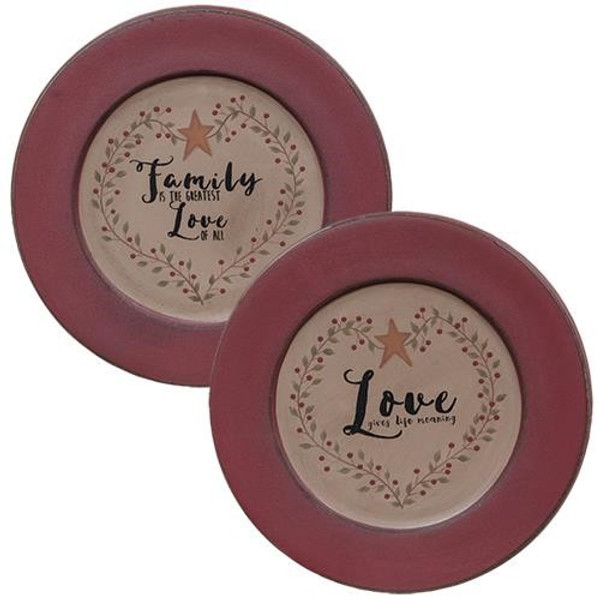 *Love Gives Life Meaning Plate - 2 Asst. (Pack Of 2) G33430 By CWI Gifts