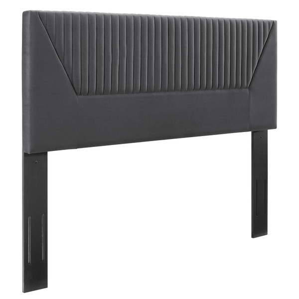 Modway Patience Channel Tufted Performance Velvet Full/Queen Headboard - Charcoal MOD-6668-CHA