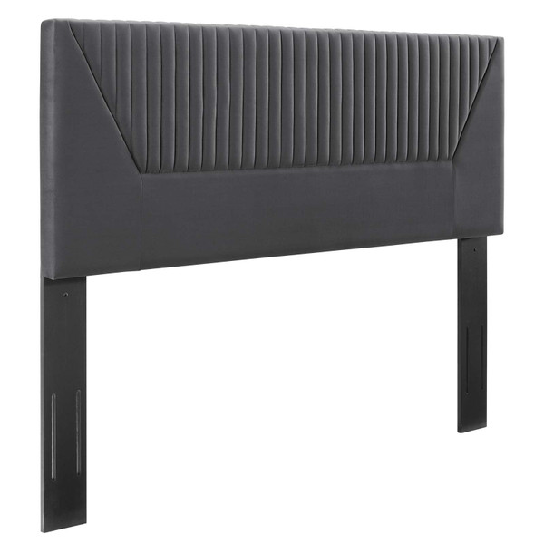 Modway Patience Channel Tufted Performance Velvet Twin Headboard - Charcoal MOD-6667-CHA