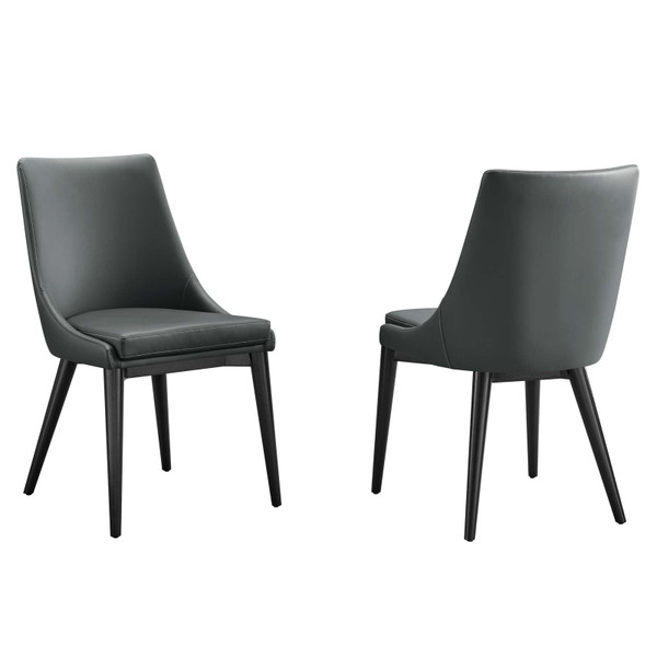Modway Viscount Dining Side Chair Vinyl Set Of 2 - Gray EEI-2744-GRY-SET
