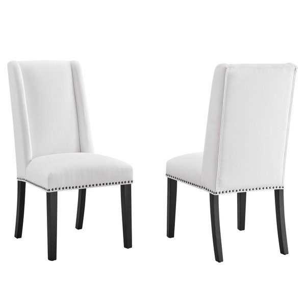 Modway Baron Dining Chair Fabric Set Of 2 - White EEI-2748-WHI-SET