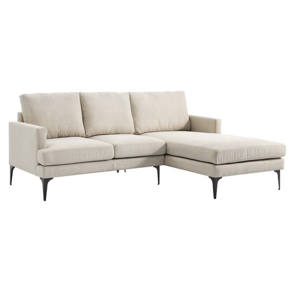 Modway Evermore Right-Facing Upholstered Fabric Sectional Sofa - Beige EEI-6012-BEI