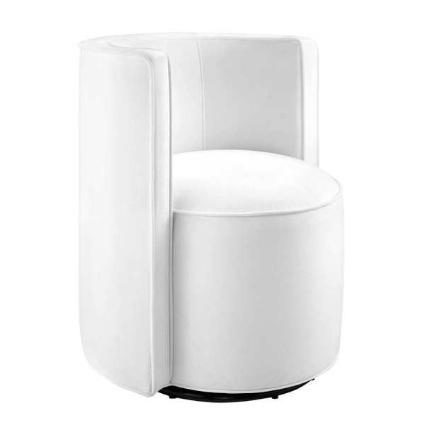 Modway Della Performance Velvet Fabric Swivel Chair - White EEI-6222-WHI