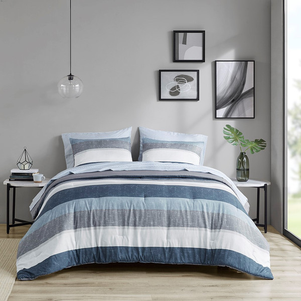 Jaxon Comforter Set With Bed Sheets - Cal King By Madison Park Essentials MPE10-989