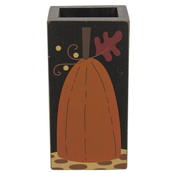 Pumpkin Wood Vase G33680 By CWI Gifts