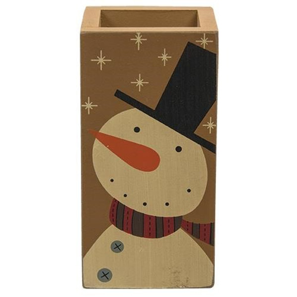 Snowman Wood Vase G33681 By CWI Gifts