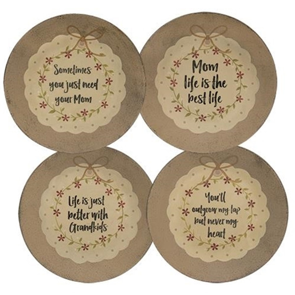 *Mom Life Plate 4 Asstd. (Pack Of 4) G33954 By CWI Gifts