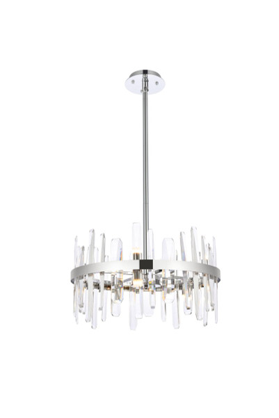 Serena 20 Inch Crystal Round Pendant In Chrome 2200D20C By Elegant Lighting