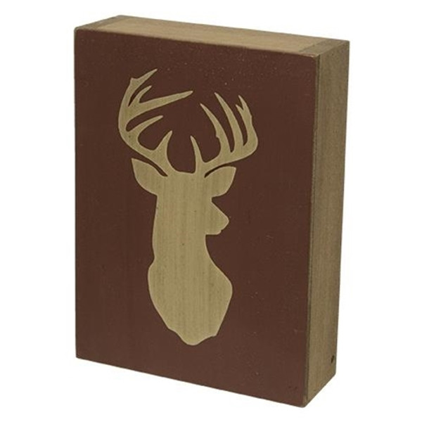 Deer Head Block (Pack Of 5) G34019B By CWI Gifts