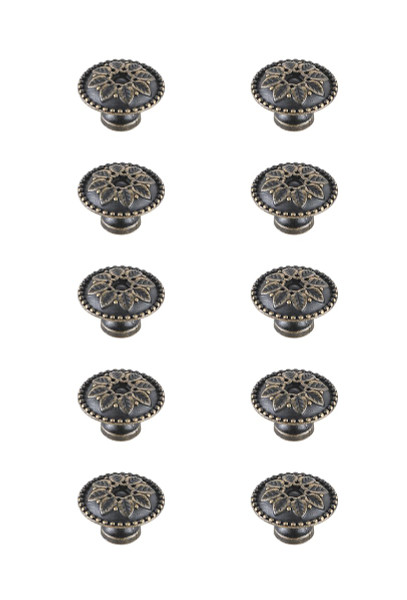 Corio 0.9" Diameter Antique Bronze Mushroom Knob Multipack (Set Of 10) KB2011-AB-10PK By Elegant Lighting