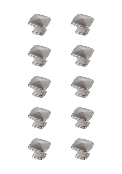 Marcel 1.2" Brushed Nickel Square Knob Multipack (Set Of 10) KB2023-NK-10PK By Elegant Lighting