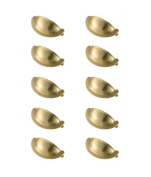 Claude 2-3/4" Center To Center Brushed Gold Cup Bar Pull Multipack (Set Of 10) PL3001-GD-10PK By Elegant Lighting