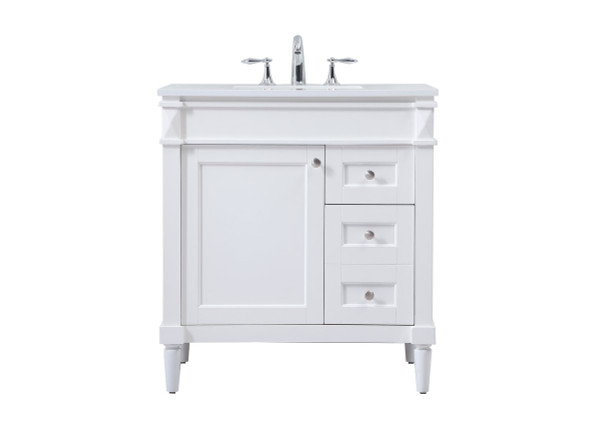32 Inch Single Bathroom Vanity In White VF31832WH By Elegant Lighting