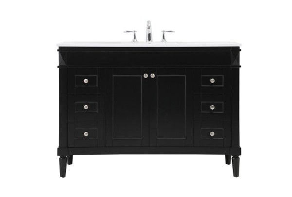 48 Inch Single Bathroom Vanity In Black VF31848BK By Elegant Lighting