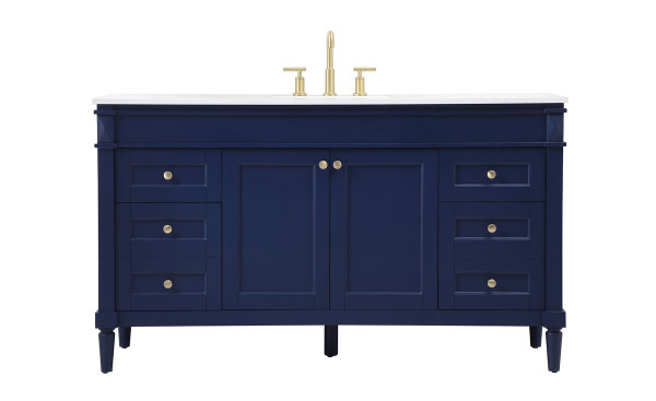 60 Inch Single Bathroom Vanity In Blue VF31860BL By Elegant Lighting