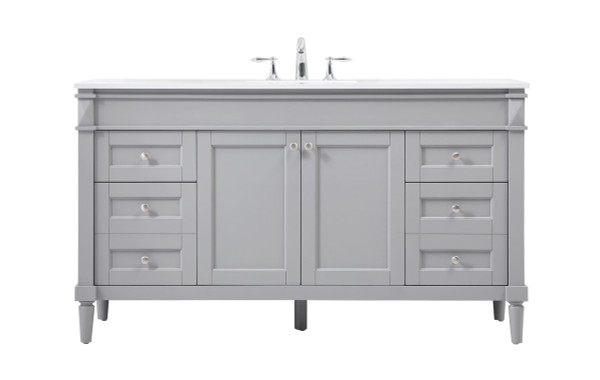 60 Inch Single Bathroom Vanity In Grey VF31860GR By Elegant Lighting