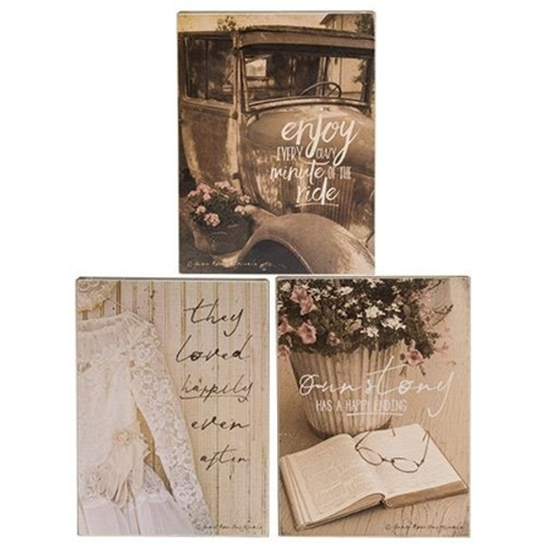 Our Story Box Sign Assorted (Pack Of 3) G34092 By CWI Gifts