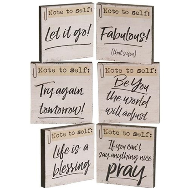Note To Self Block 6 Asstd. (Pack Of 6) G34101 By CWI Gifts