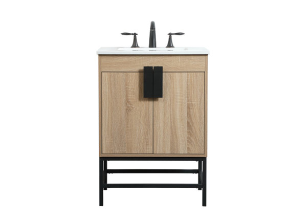 24 Inch Single Bathroom Vanity In Mango Wood VF48824MW By Elegant Lighting