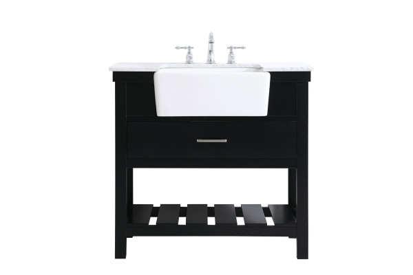 36 Inch Single Bathroom Vanity In Black VF60136BK By Elegant Lighting