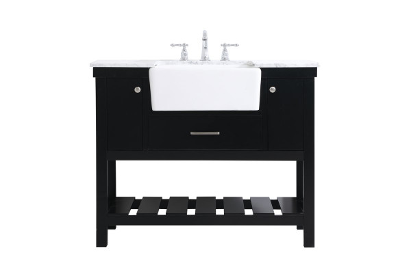 42 Inch Single Bathroom Vanity In Black VF60142BK By Elegant Lighting