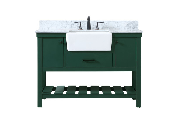 48 Inch Single Bathroom Vanity In Green With Backsplash VF60148GN-BS By Elegant Lighting