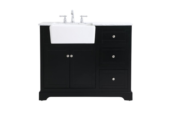 42 Inch Single Bathroom Vanity In Black VF60242BK By Elegant Lighting