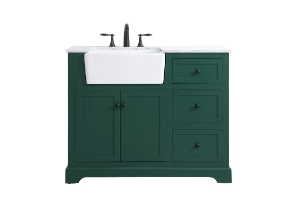 42 Inch Single Bathroom Vanity In Green VF60242GN By Elegant Lighting