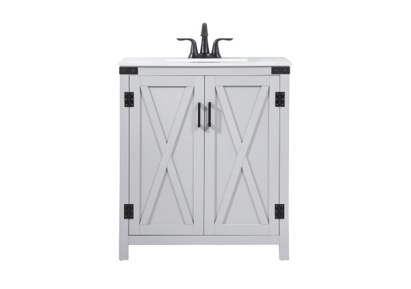 30 Inch Single Bathroom Vanity In Grey VF90230GR By Elegant Lighting