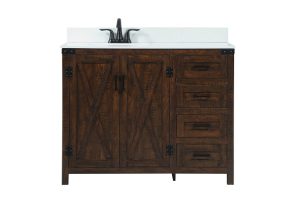 42 Inch Single Bathroom Vanity In Expresso With Backsplash VF90242EX-BS By Elegant Lighting