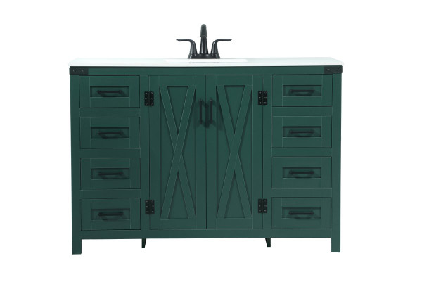 48 Inch Single Bathroom Vanity In Green VF90248MGN By Elegant Lighting