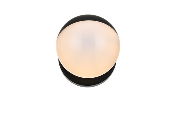 Majesty 1 Light Black And Frosted White Bath Sconce LD7305W5BLK By Elegant Lighting