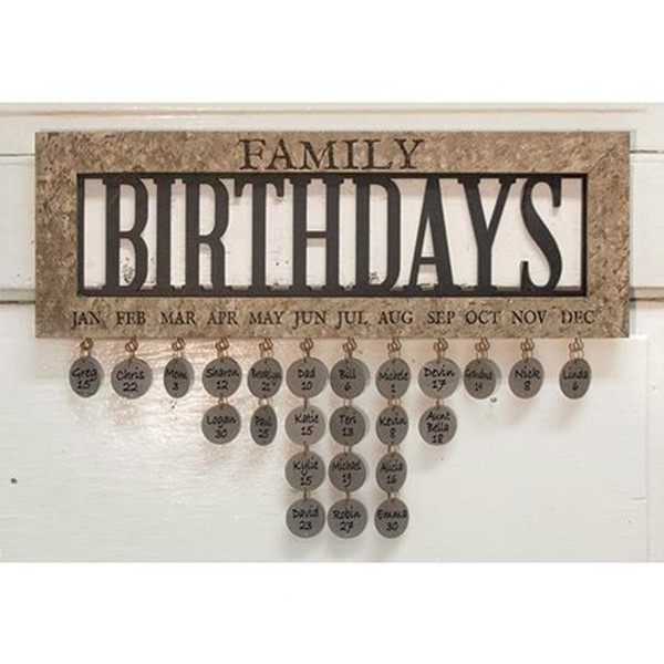 Framed Family Birthday Calendar G34216 By CWI Gifts