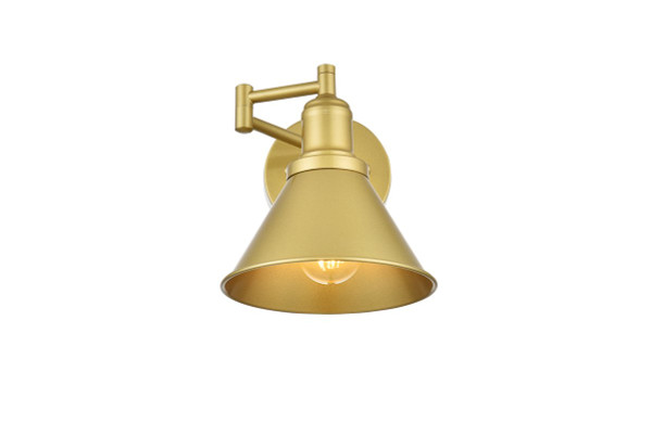 Judson 1 Light Brass Swing Arm Wall Sconce LD7326W7BRA By Elegant Lighting