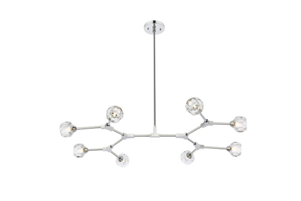 Zayne 8 Light Pendant In Chrome 3508D45C By Elegant Lighting