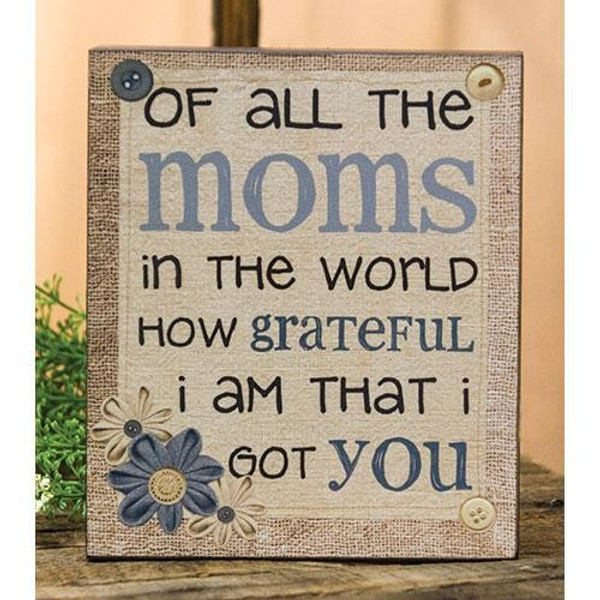 Moms Grateful Box Sign G37827 By CWI Gifts