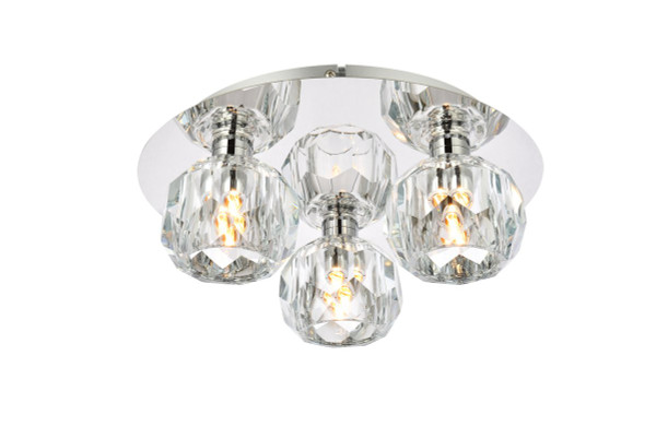 Graham 3 Light Ceiling Lamp In Chrome 3509F12C By Elegant Lighting
